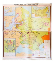 Учебная карта "Россия с конца XVII в. до нач. 60-х г.г. XVIII в." 1100*1400 мм (матовое, 2-стороннее лам.) - «globural.ru» - Алапаевск