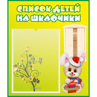 Стенд "Список детей на шкафчики" №11 - «globural.ru» - Алапаевск