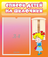 Стенд "Список детей на шкафчики" №6 - «globural.ru» - Алапаевск