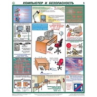 Плакаты "Компьютер и безопасность" (2 листа, размер 450х600) - «globural.ru» - Алапаевск