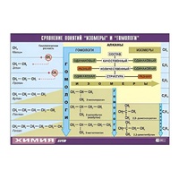 Таблица демонстрационная "Сравнение понятий изомер и гомолог" (винил 70x100) - «globural.ru» - Алапаевск