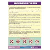 Таблица демонстрационная "Правила поведения на уроках химии" (винил 70х100) - «globural.ru» - Алапаевск