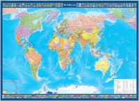 Настенная политическая карта мира с флагами на английском языке - «globural.ru» - Алапаевск