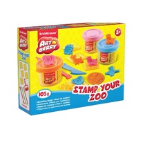 Пластилин на растительной основе Artberry/Stamp Your Zoo 3 бан./35 г со штампами - «globural.ru» - Алапаевск
