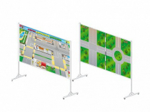 Доска магнитно-маркерная двухсторонняя "Азбука дорожного движения" на стойках (разборная) - «globural.ru» - Алапаевск