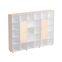 Шкаф-стеллаж 2 дверки (бук/белый) - «globural.ru» - Алапаевск