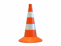 Сигнальный дорожный конус (мягкий, с двумя световозвращающими полосами) - «globural.ru» - Алапаевск