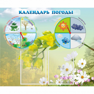 Стенд "Календарь погоды" с 2 карманами - «globural.ru» - Алапаевск