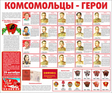 Тематический стенд "Комсомольцы-герои" - «globural.ru» - Алапаевск